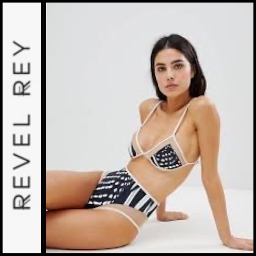 Nwot Revel Rey High Waist Mesh Bikini Bottoms
